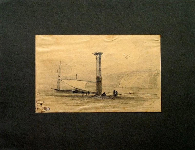 Colonna presso il lago e barche con vele ammainate - Galleria Civica d’Arte Moderna e Contemporanea, Torino